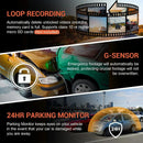 1080P WiFi Dual Dash Cam (Front & Inside) with IR Night Vision, Loop Recording, Wide Angle - Tech Trove