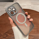 Magnetic Luxury Matte Translucent Armor Shockproof Case For iPhone For Magsafe Wireless Charge Cover - Tech Trove