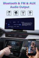4K 10.26" Mirror Dash Cam with Wireless CarPlay, Android Auto, GPS & Rearview Camera - Tech Trove