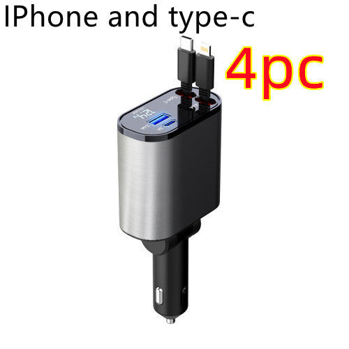 Metal Car Charger 100W Super Fast Charging USB And TYPE-C Adapter - Tech Trove