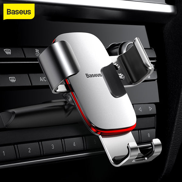 Baseus Mobile Metal Gravity Car Phone Holder for Air Vent / CD Slot Mount Stand, Compatible with iPhone Samsung