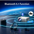 YEZMEK Native 1080P 15000 Lumen Full HD Projector, featuring 5G WiFi and Bluetooth, Mini Portable Outdoor Projector with 4K Support, compatible with TV Stick, Smartphone, Tablet, Laptop, HDMI, USB, and AV. Audio Game - Tech Trove