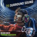 Gaming Headset for PS5/PS4/PC/Switch/Phone – 40+ Hr Battery, 7.1 Surround Sound, Noise-Canceling Mic, Bluetooth