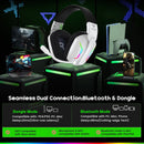 Weseary Wireless Gaming Headset for PC/PS5/PS4/Switch/Mac 2.4GHz + Bluetooth 5.4 ENC Mic 50mm Drivers Stereo Sound RGB Lighting 50-Hour Battery
