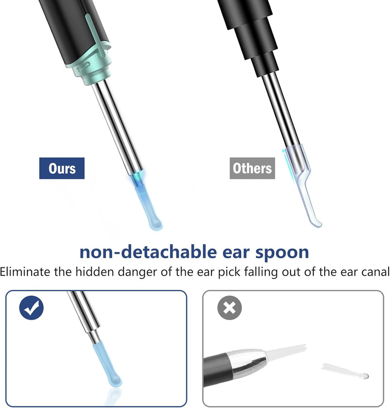 VITCOCO Ear Wax Removal Kit with 1920P FHD Camera, 3.9mm Waterproof Otoscope, and 8 Ear Spoons – Compatible with iPhone, iPad, and Android Devices