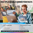 Awinnasey PH4 Wireless Gaming Headset with Mic 2.4GHz & Bluetooth Noise-Cancelling Foldable Headphones for PS5 PS4 PC Switch Includes PSP Accessory Kit