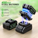 Cordless Electric Leaf Blower – 990,000 RPM, 2 Batteries & Charger, 5 Speeds, Lightweight for Lawn, Patio, Car & Snow