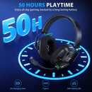 Ultra-Light Wireless Gaming Headset – 2.4GHz USB & Bluetooth, 50mm Drivers, Low-Latency, 50-Hour Battery, Mic for PC/PS5/PS4/Mac/Switch