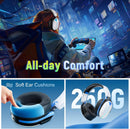 Wireless Gaming Headset for PS5/PC/PS4/Switch – 2.4 GHz lossless audio, Bluetooth 5.3, noise-canceling mic, 40-hour battery, RGB lighting