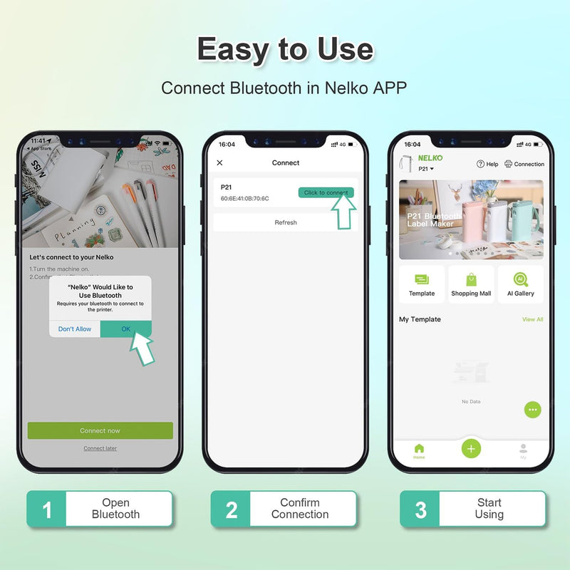 Nelko P21 Portable Bluetooth Label Maker with Tape, Wireless Handheld Mini Printer for Labels, Barcodes & Stickers – Ideal for Home, Office, and Storage Organization