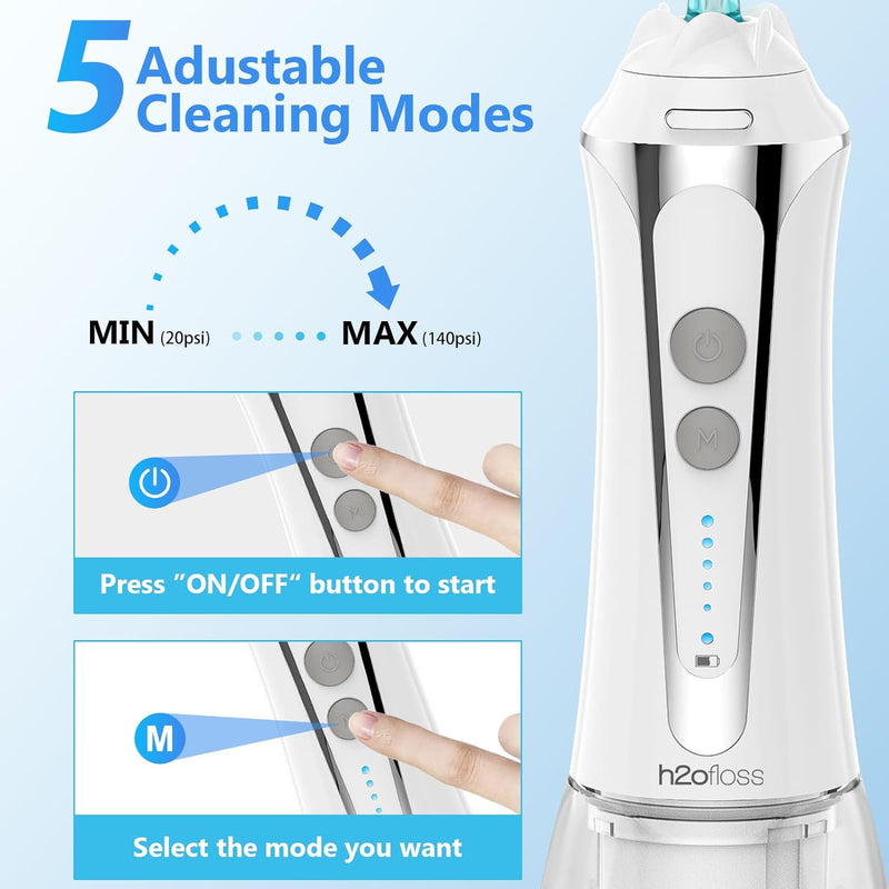 H2ofloss Water Flosser for Teeth Cordless, IPX7 Waterproof Oral Irrigator - Tech Trove