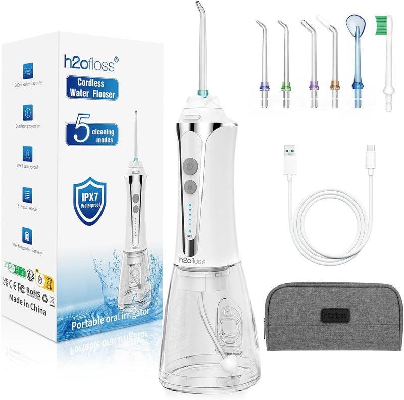 H2ofloss Water Flosser for Teeth Cordless, IPX7 Waterproof Oral Irrigator - Tech Trove