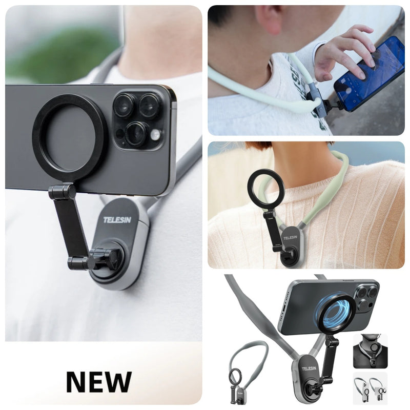 Silicone Phone Magnetic Neck Mount Quick Release Hold For Phone Magsafe Magnetic Suction Cell Phone Neck Hanging Bracket - Tech Trove