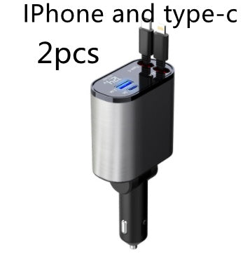 Metal Car Charger 100W Super Fast Charging USB And TYPE-C Adapter - Tech Trove