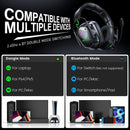 Wireless Gaming Headset for PS5/PS4/PC/Switch – 2.4GHz, ENC Noise-Cancelling Mic, Stereo Sound, 20ms Low Latency, 50-Hour Battery, Works with Laptop/Mobile/Mac