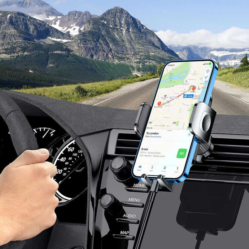 Blukar Car Phone Holder, 360° Rotatable Air Vent Mount with Upgraded Stable Hook Clip, One-Button Release for iPhone, Galaxy, and 4.0''-6.7'' Smartphones.