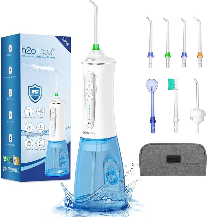 H2ofloss Water Flosser for Teeth Cordless, IPX7 Waterproof Oral Irrigator - Tech Trove