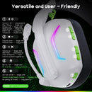 Weseary Wireless Gaming Headset for PC/PS5/PS4/Switch/Mac 2.4GHz + Bluetooth 5.4 ENC Mic 50mm Drivers Stereo Sound RGB Lighting 50-Hour Battery