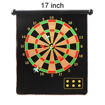 12/15/17 Inches Target Dart Flocking Dartboard Darts Board Indoor Shooting Game Double Sided Target Magnetic Darts Flights Set