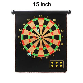 12/15/17 Inches Target Dart Flocking Dartboard Darts Board Indoor Shooting Game Double Sided Target Magnetic Darts Flights Set