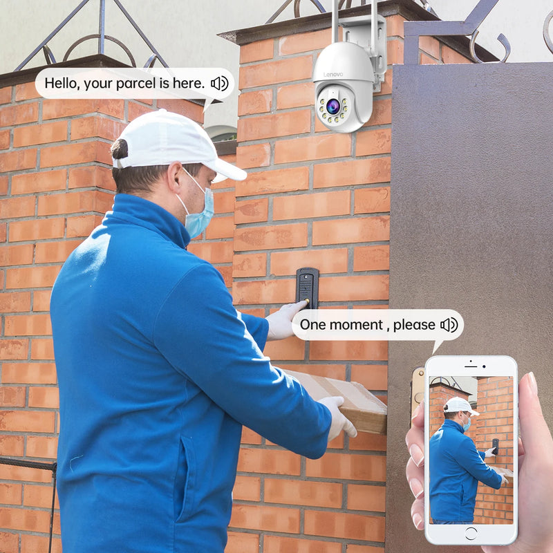 Lenovo 5MP Smart WiFi Outdoor PTZ Camera – 5x Zoom, Auto-Tracking, ONVIF, CCTV IP Security Camera.