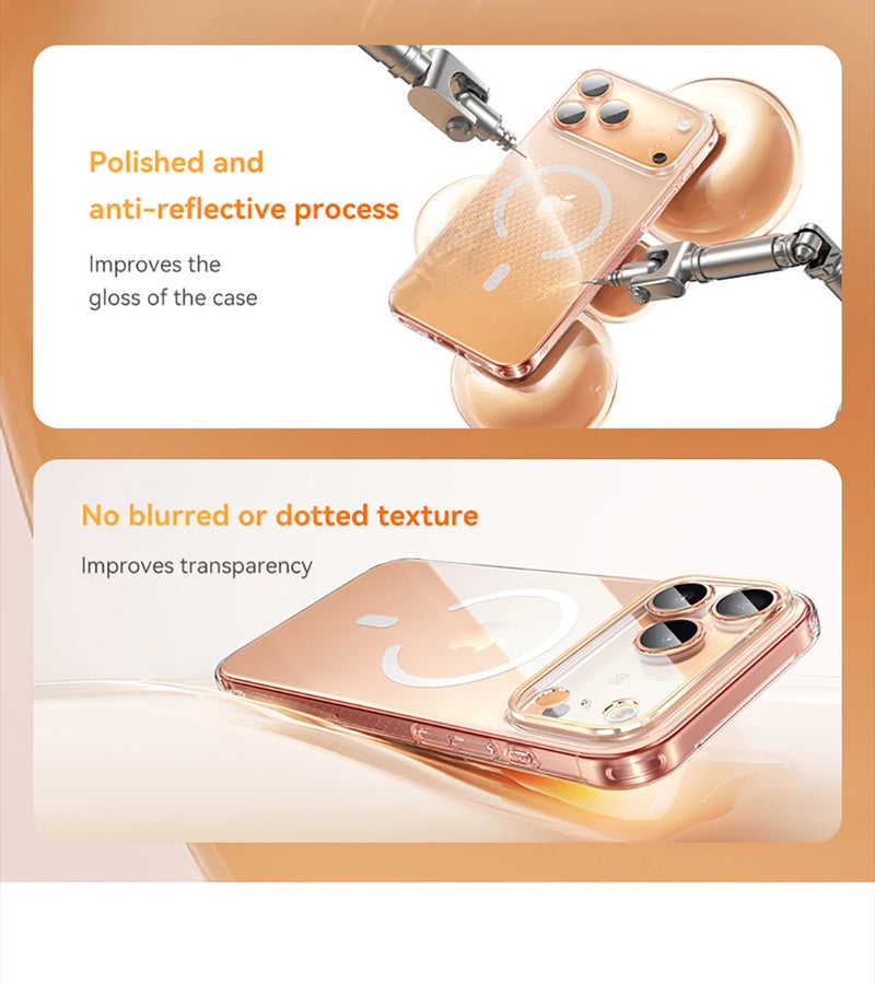 Baseus Magnetic Case for iPhone 17 Slim Thin Wireless Charging Magnetic for Magsafe Case Clear Cover Anti-Yellowing - Tech Trove