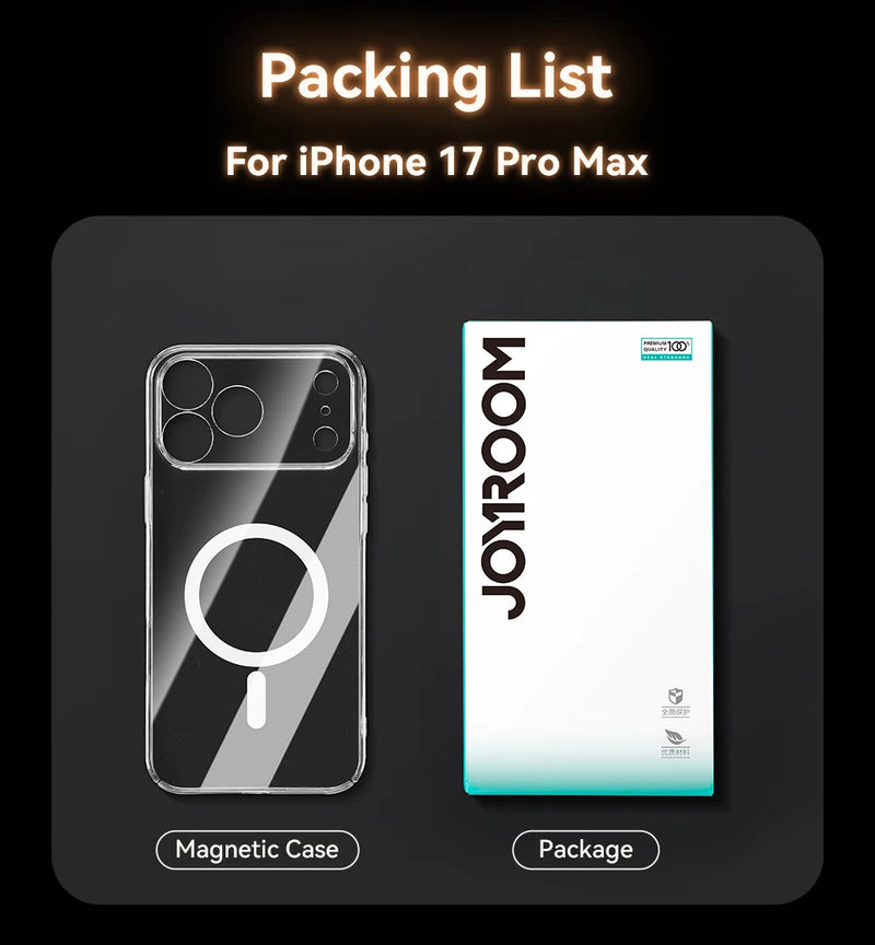 Joyroom Magnetic Wireless charger thin Case For iPhone 17 Case Anti Yellow Transparent Cover - Tech Trove