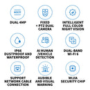 Xiaomi CW500 Dual-Camera Outdoor CCTV — IP66, AI Detection, Full-Color Night Vision, Smart Home