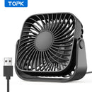 4" USB Mini Portable Desk Fan 3-Speed Quiet Personal Cooling Fan 360° Adjustable