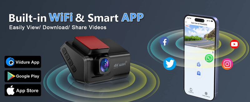 Kocam 4K Dual Dash Cam with WiFi, Night Vision & 24H Parking Monitor - Tech Trove