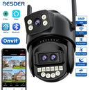BESDER 9MP Dual Screen Wifi Camera 8X Digital Zoom Color Night Vision Outdoor Security Protection