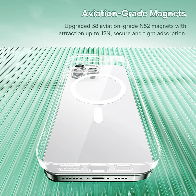 Baseus Magnetic Case for iPhone 15 14 13 12 11 Pro Max Wireless Charging Cover For iPhone 15 13 12 Pro Max PC Magnet Phone Case - Tech Trove