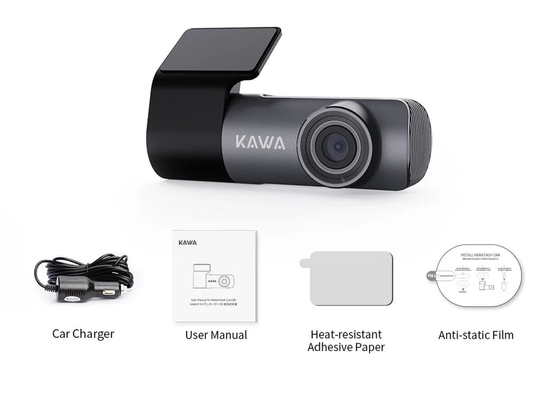 KAWA D5 2K Dash Cam – Car DVR with Night Vision, Voice Control, WiFi, WDR, and App Monitor - Tech Trove