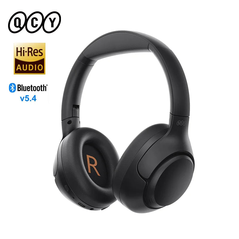 QCY Wireless Headphones Bluetooth 5.4 Hi-Res Audio Over Ear Headset Active Noise Cancellation Earphones