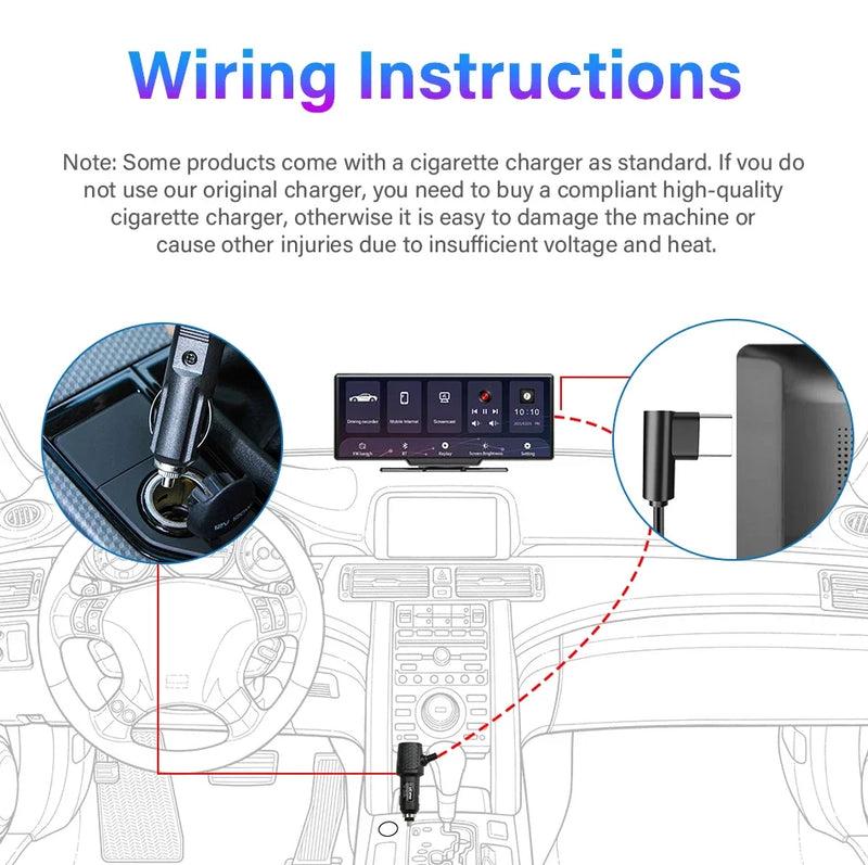 4K 10.26" Mirror Dash Cam with Wireless CarPlay, Android Auto, GPS & Rearview Camera - Tech Trove