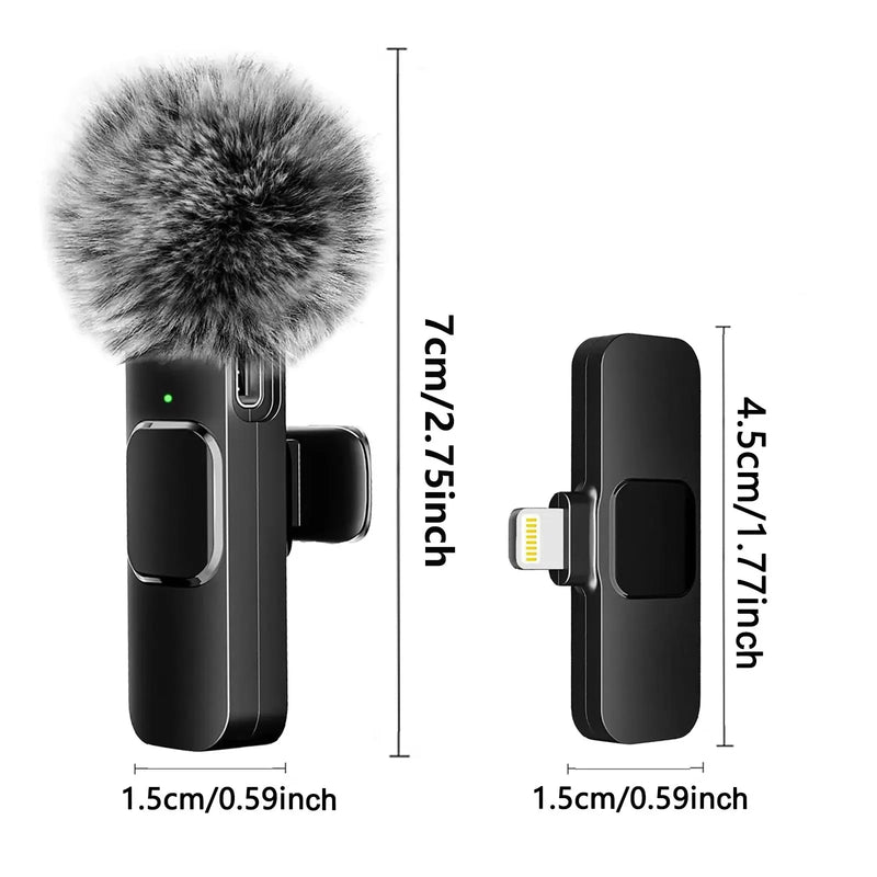 New Wireless Lavalier Microphone Portable Audio Video Recording Mini Mic for iPhone Android