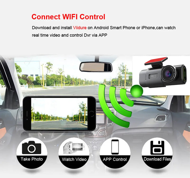 4K Dash Cam Car DVR – Night Vision, Wi-Fi, GPS, 24H Parking Mode - Tech Trove