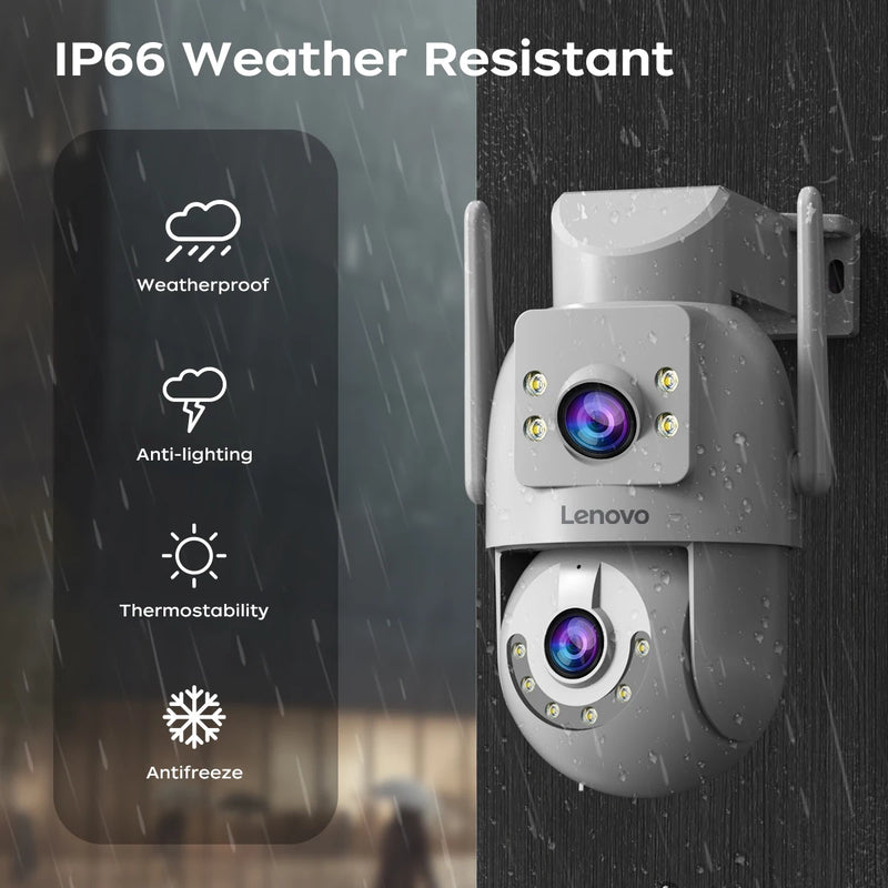 Lenovo 4K Surveillance Camera 5G Wifi Outdoor Dual Lens Cameras
