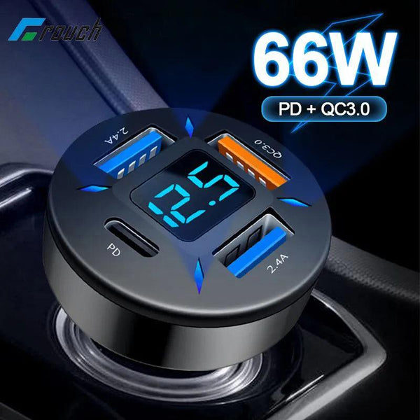 66W USB Fast Car Charger For Iphone & Android. - Tech Trove