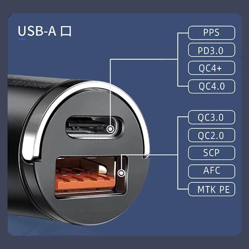 100W Mini Car Charger Lighter Fast Charging - Tech Trove