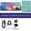 4K 11.26" Car DVR Dash Cam with CarPlay, Android Auto, GPS, WiFi, BT, FM, Rearview Mirror Recorder - Tech Trove