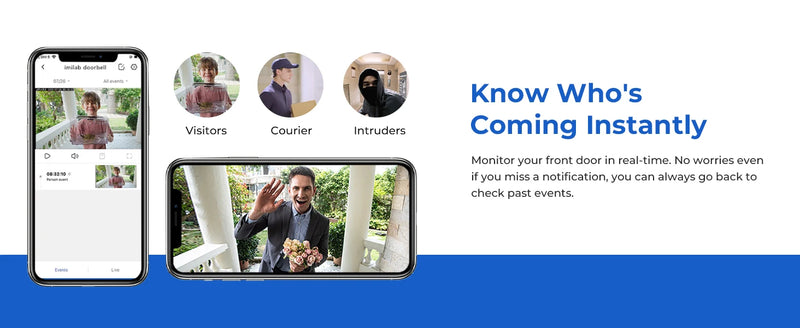 MILAB 2.5K Smart WiFi Video Doorbell with Human Detection