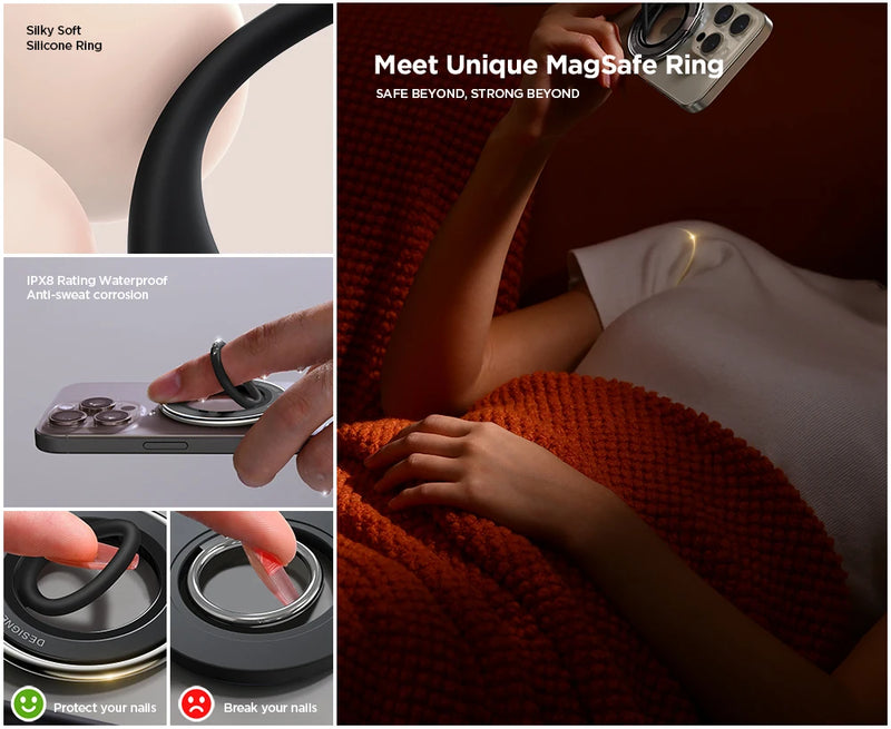 JOYROOM Magnetic Silicone Ring Stand & Grip for MagSafe Phones (4.7–7.0") - Tech Trove