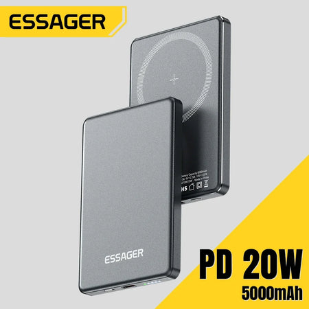 Essager Thin Wireless Power Bank 5000mAh Magnetic 20W Fast Charging Magsafe For iPhone