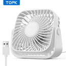 4" USB Mini Portable Desk Fan 3-Speed Quiet Personal Cooling Fan 360° Adjustable