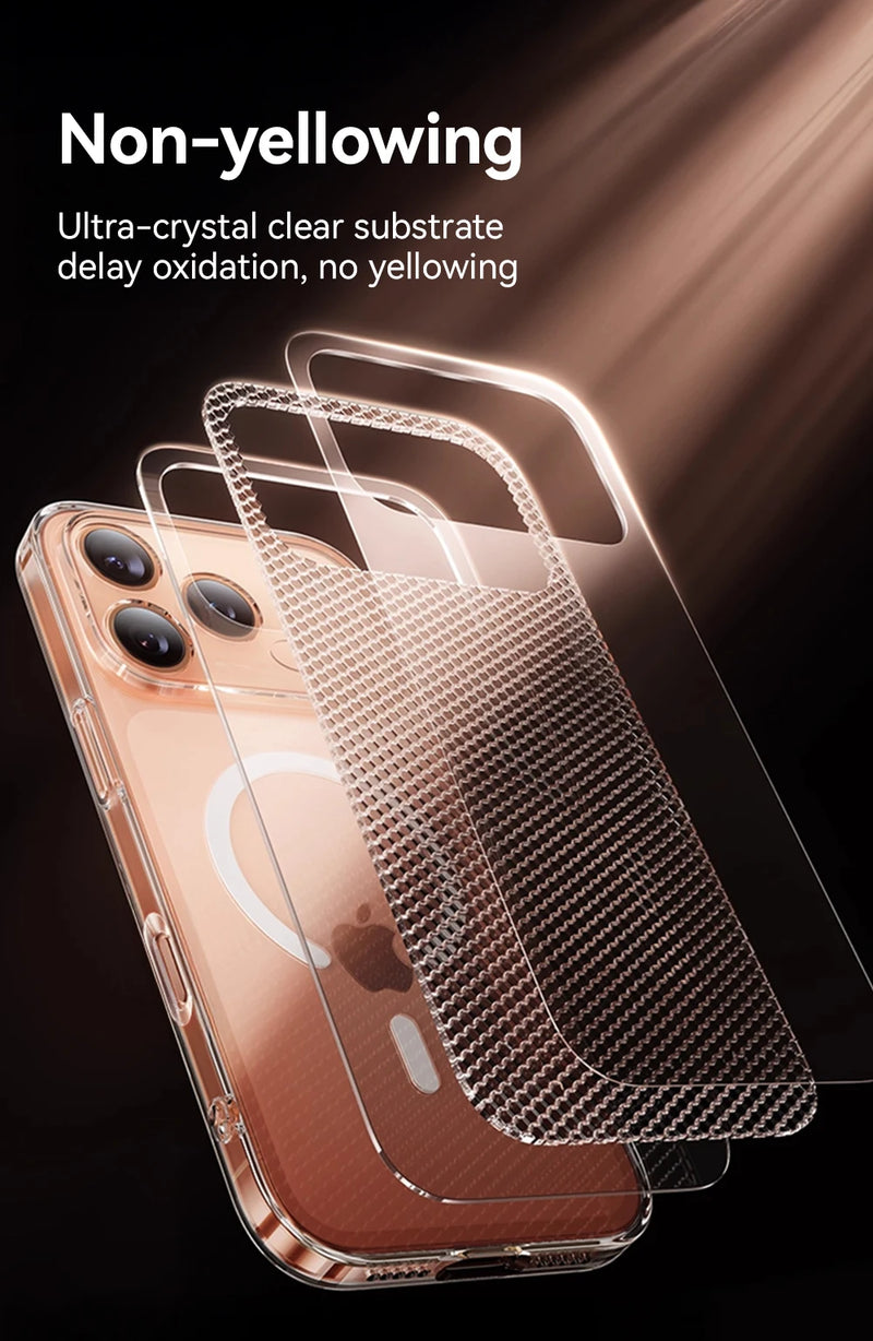 Joyroom Magnetic Wireless charger thin Case For iPhone 17 Case Anti Yellow Transparent Cover - Tech Trove