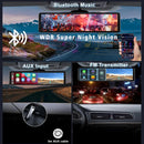 4K 11.26" Car DVR Dash Cam with CarPlay, Android Auto, GPS, WiFi, BT, FM, Rearview Mirror Recorder - Tech Trove