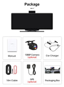 4K 10.26" Mirror Dash Cam with Wireless CarPlay, Android Auto, GPS & Rearview Camera - Tech Trove