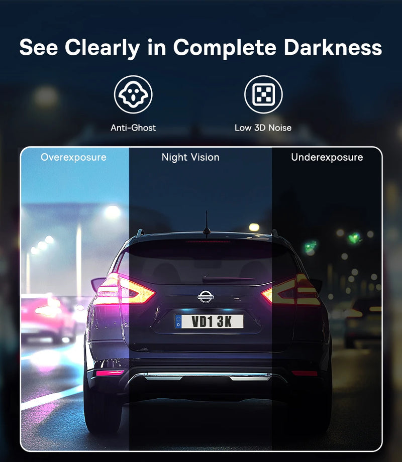 Baseus VD1 3K Dash Cam – Front & Rear, HD, GPS, Galileo, Supercapacitor, 24H Parking Support - Tech Trove