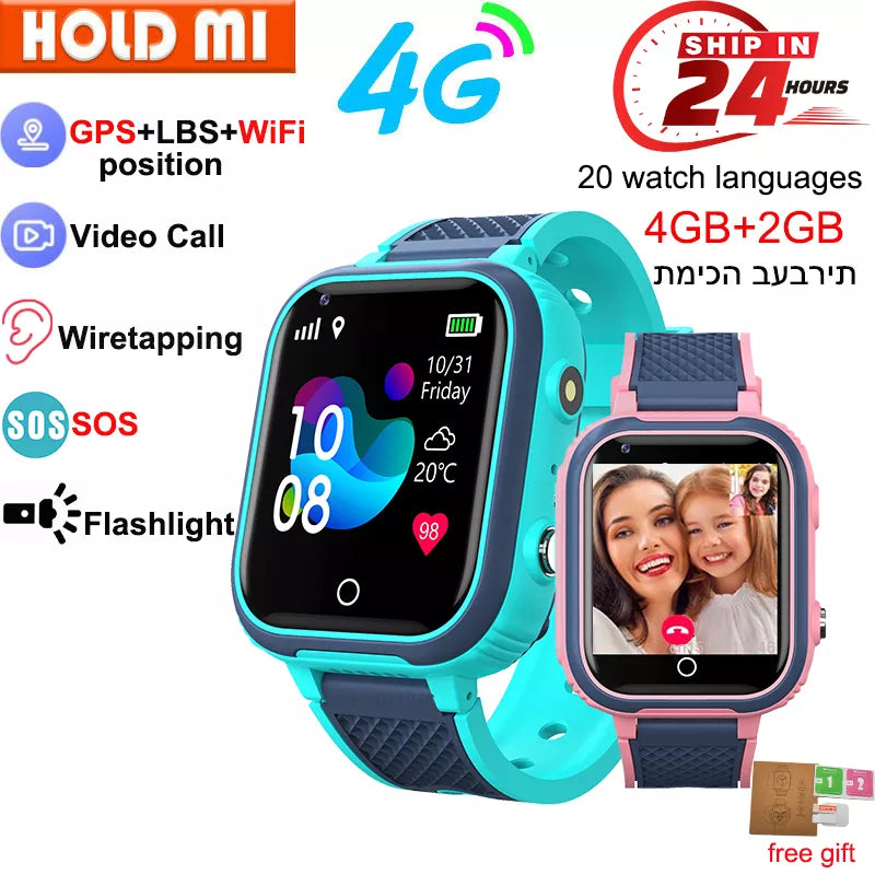 LT21 4G Smart Watch Kids GPS WIFI Video Call SOS IP67 Waterproof Child Smartwatch Camera Monitor Tracker Location